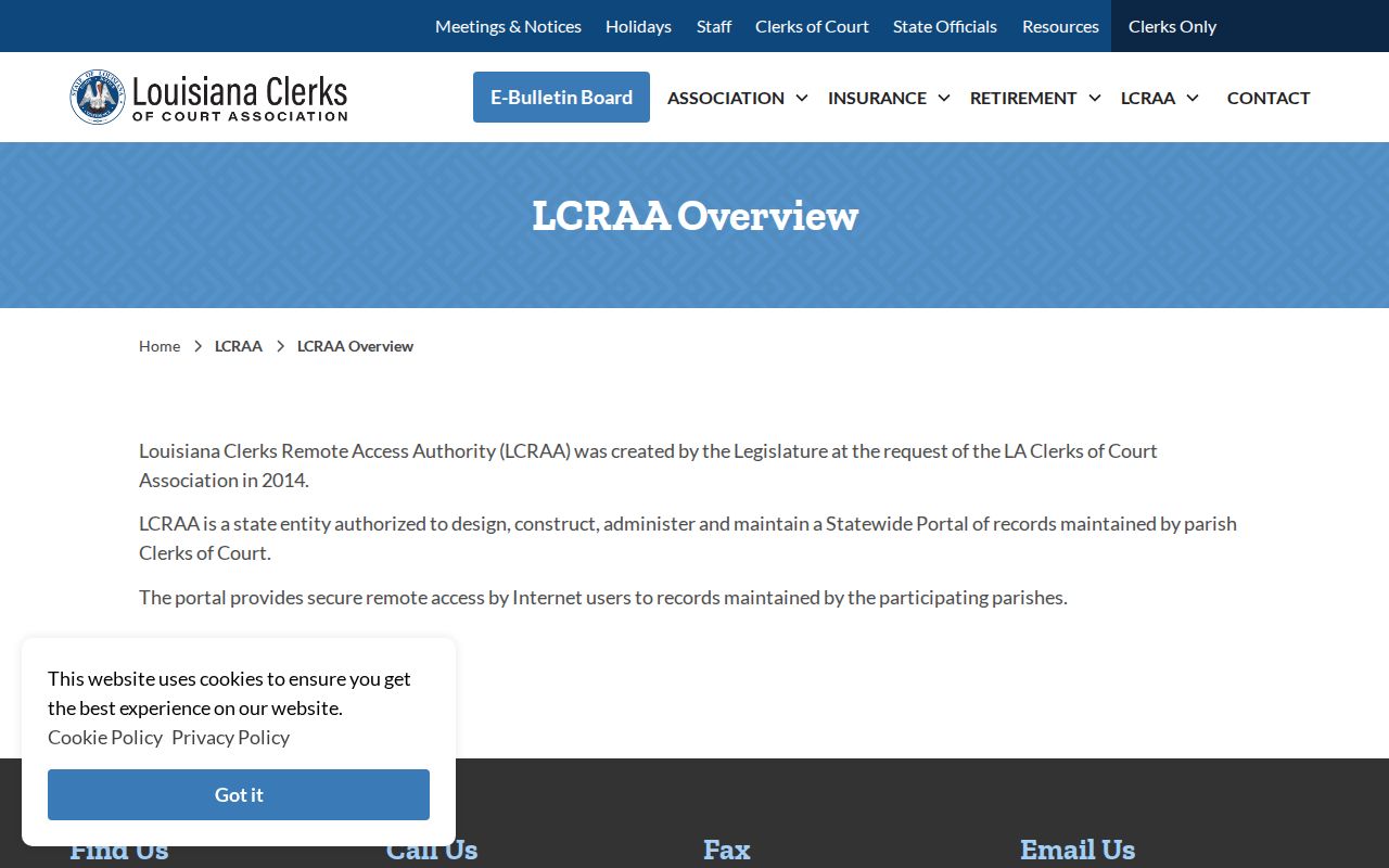 Richland Parish docket search LCRAA overview