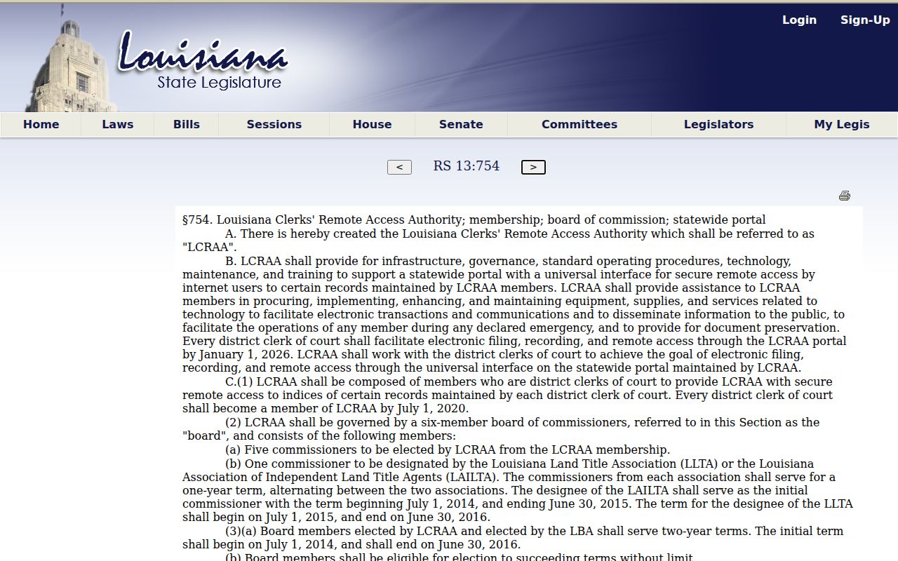 Richland Parish docket search remote-access law